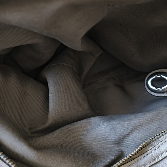 Coach Edie Pebbled Leather Chain Tote – Light Beige- Silver Hardware - Picture 9 of 11